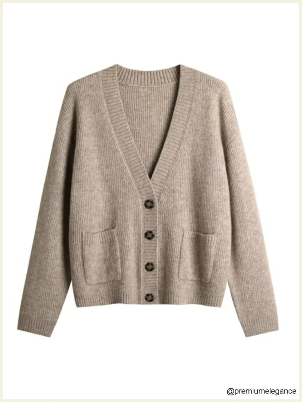 Open Front V Neck Button Down Long Sleeve Cable Knit Cardigan